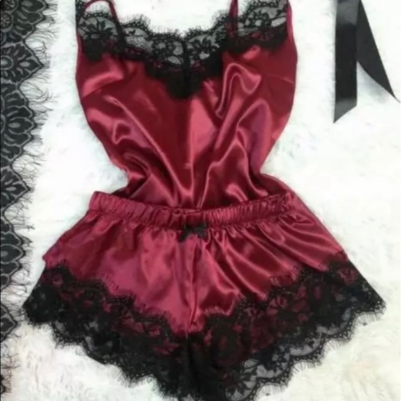 Other - Deep Red Sexy Camisole & Shorts Set